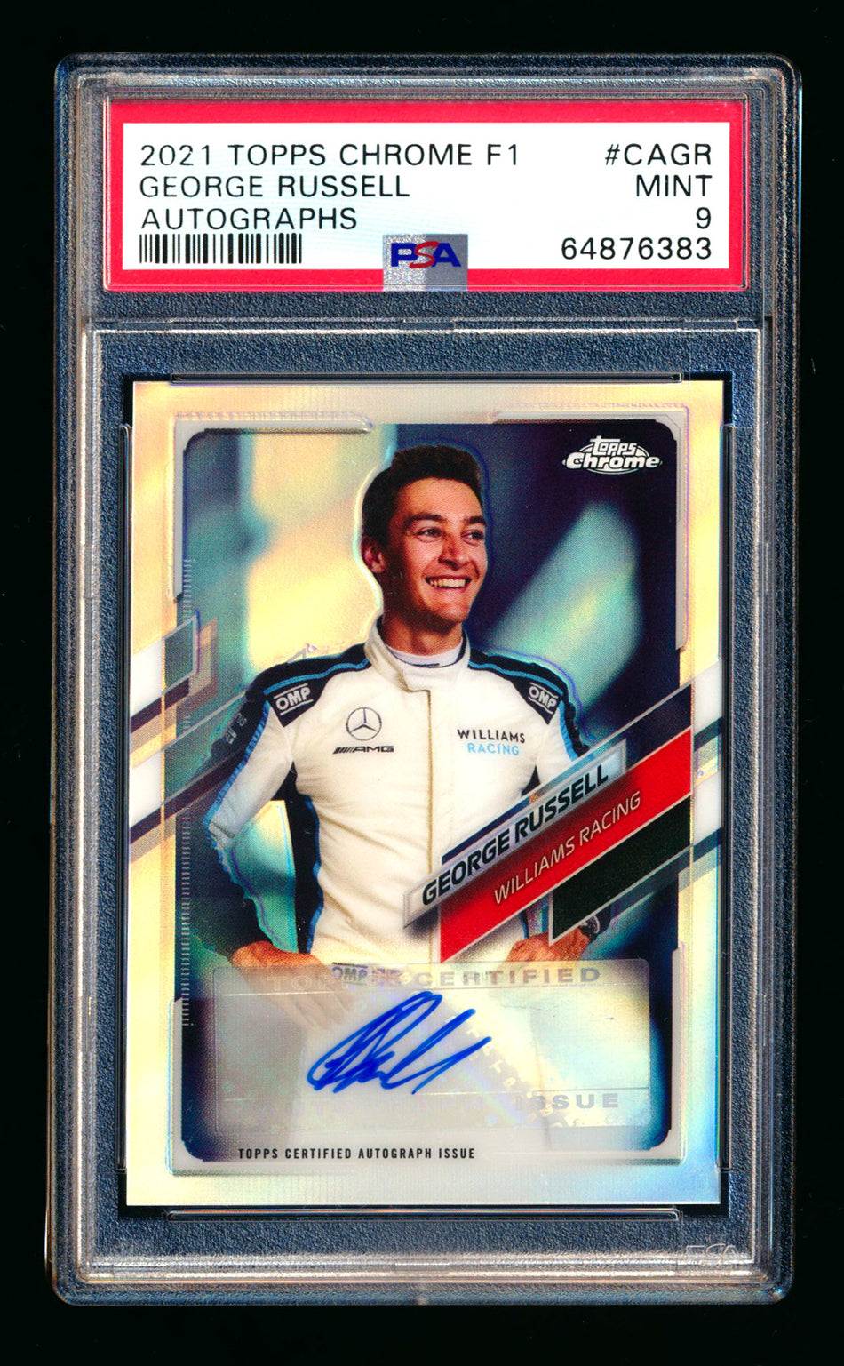2021 Topps Chrome F1 #CA-GR George Russell Refractor Autograph #079/137 PSA 9  ** (SOLD eBay - $350.00 - 3/1/2026) **