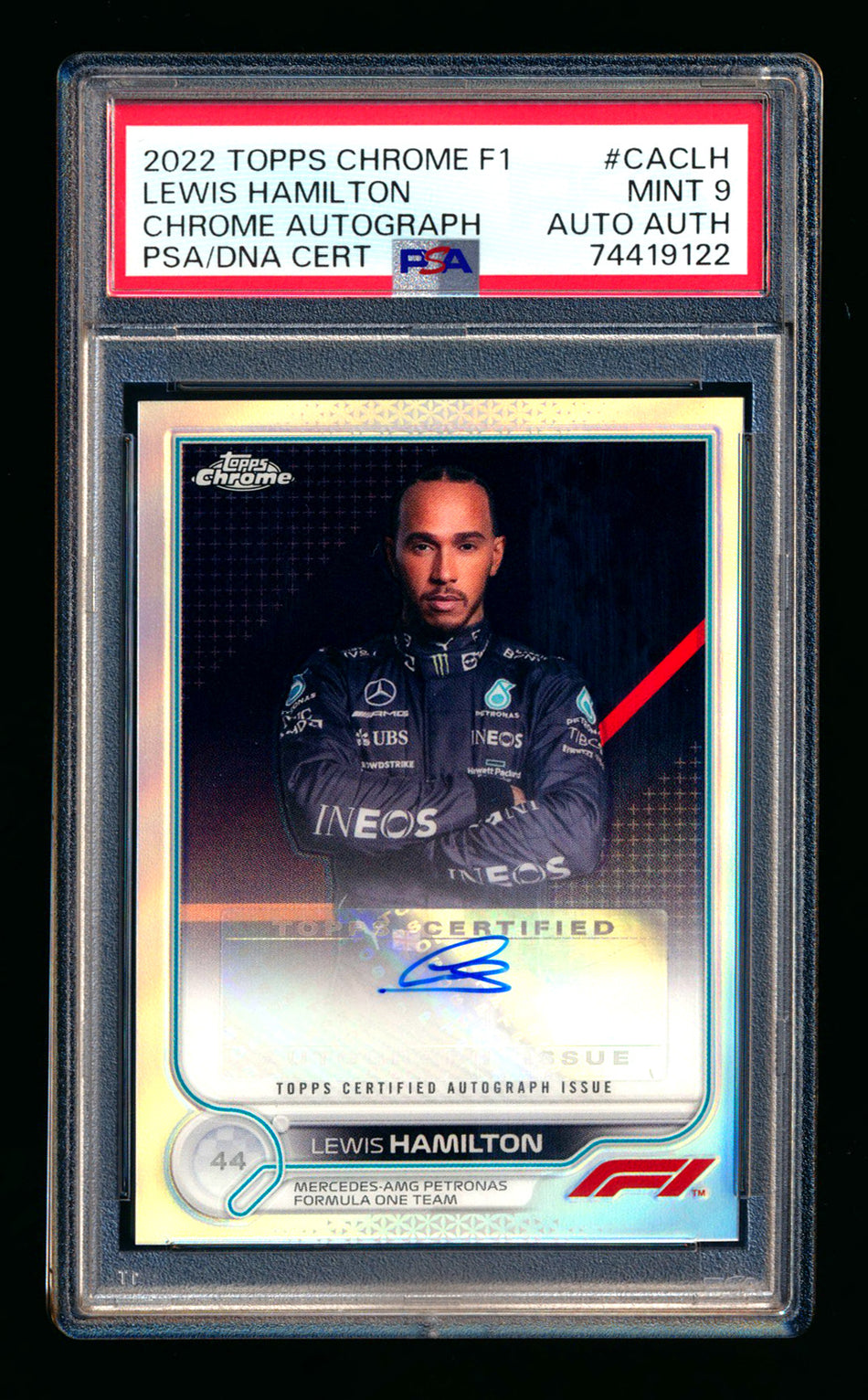 2022 Topps Chrome F1 #CAC-LH Lewis Hamilton Refractor Autograph PSA 9 DNA Authentic ** (SOLD eBay - $2,395.00 - 4/14/2026) **