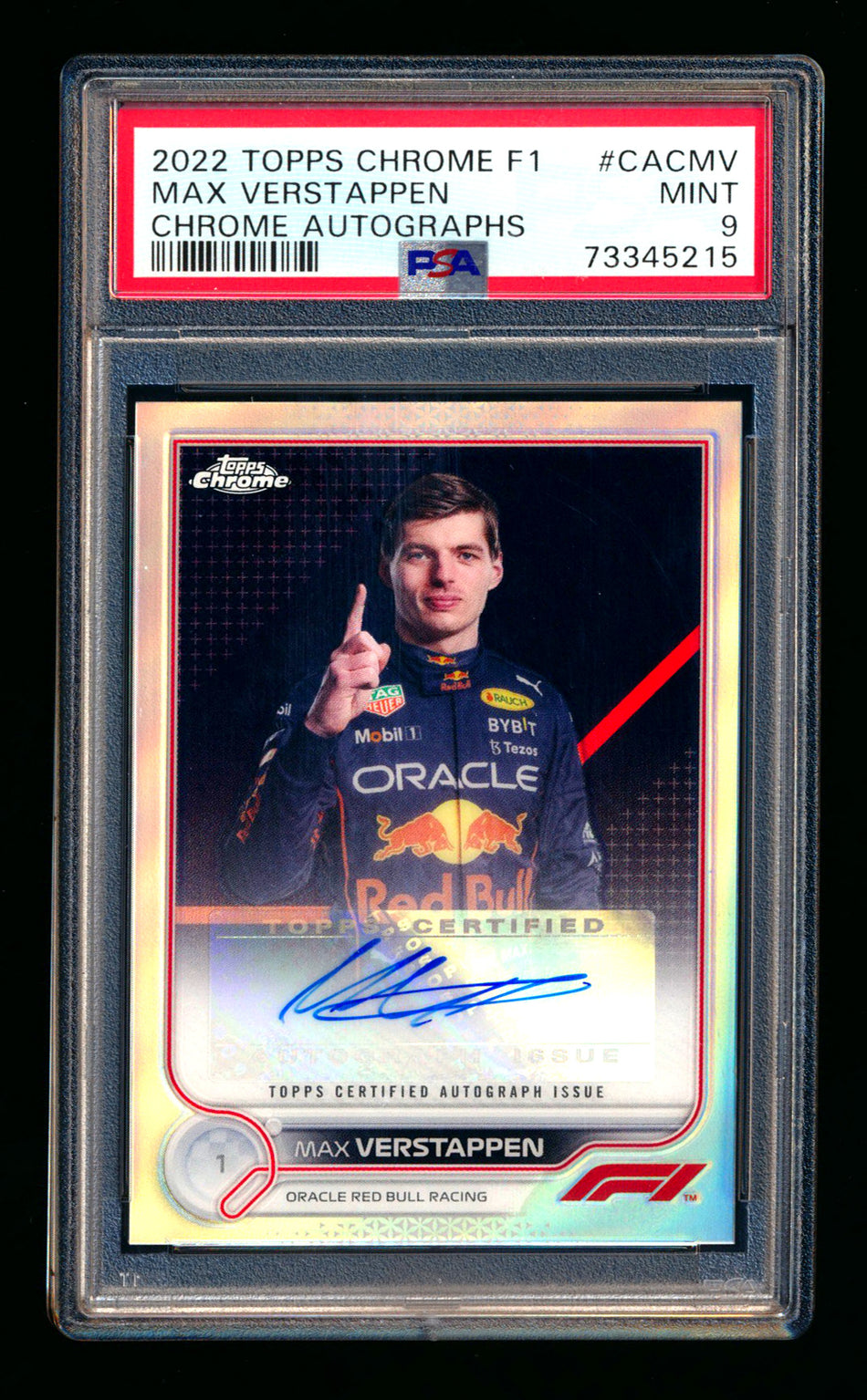 2022 Topps Chrome F1 #CAC-MV Max Verstappen Refractor Autograph PSA 9 ** (SOLD eBay - $1,850.00 - 2/25/2026) **