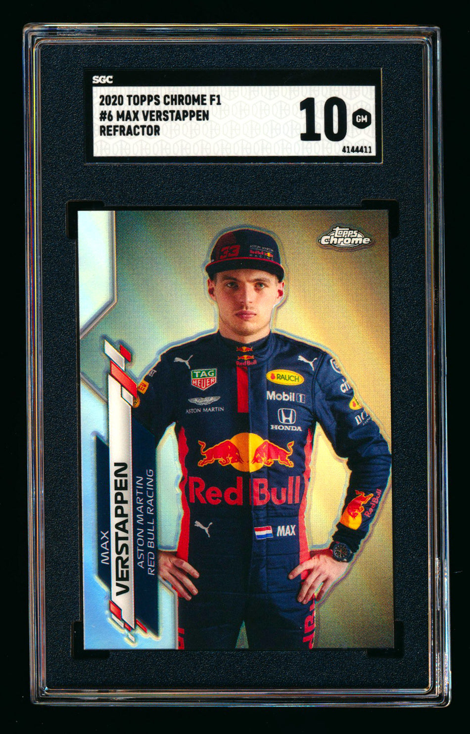 2020 Topps Chrome F1 #6 Max Verstappen RC Refractor Portrait SGC 10