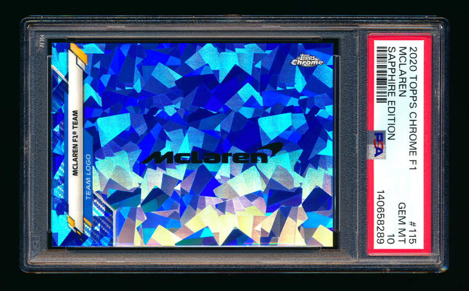 2020 Topps Chrome Sapphire F1 #115 McLaren Team Logo RC Refractor PSA 10