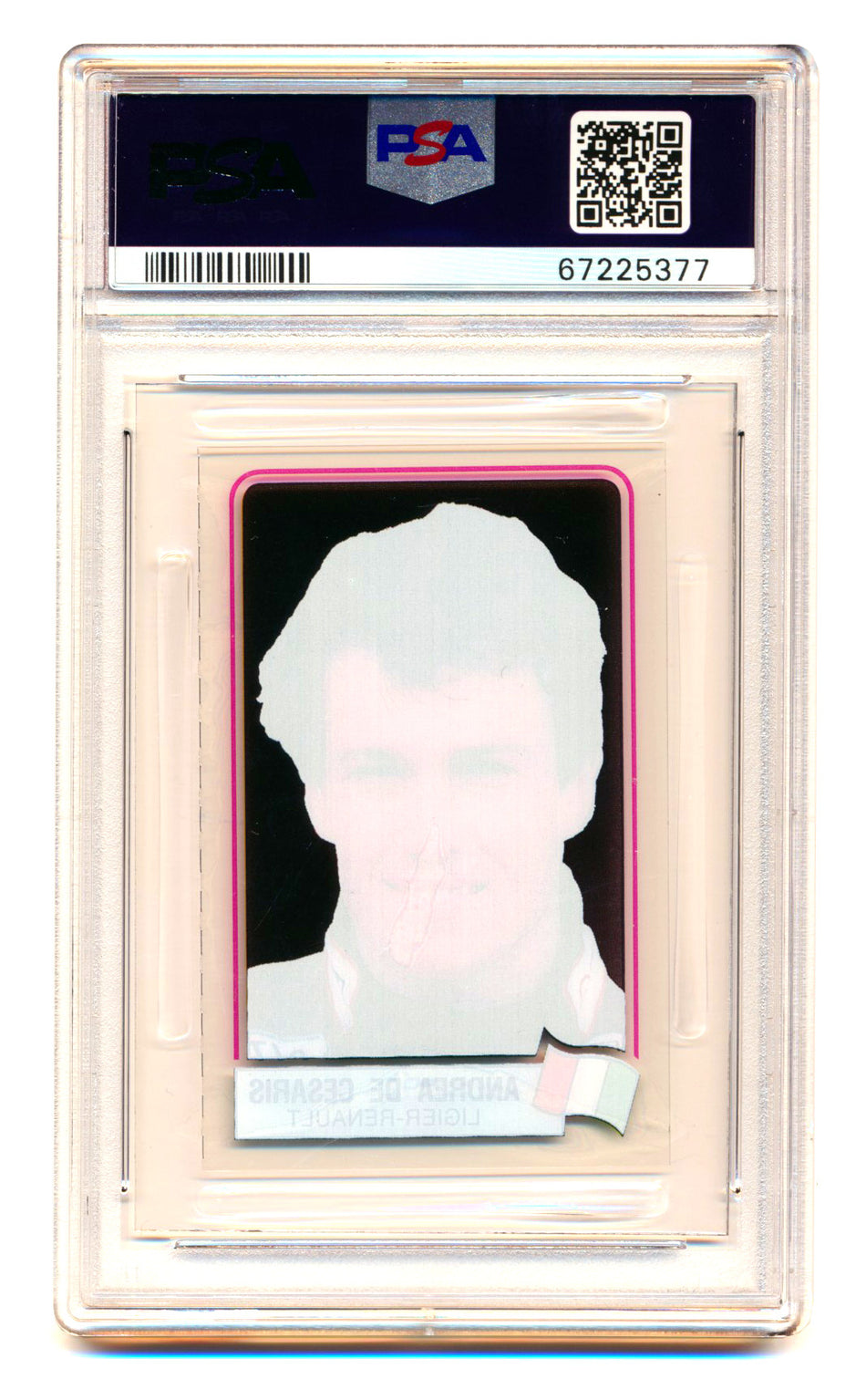1984 Panini F1 Grand Prix Andrea De Cesaris Scratch N' Play PSA 6