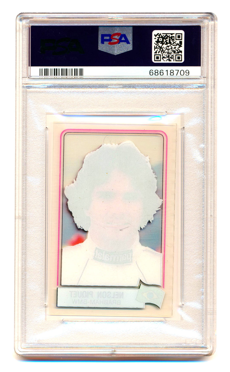 1984 Panini F1 Grand Prix Nelson Piquet Scratch N' Play PSA 6
