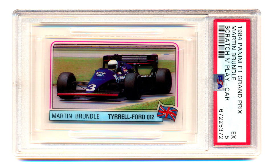 1984 Panini F1 Grand Prix Martin Brundle RC Scratch N' Play Car PSA 5