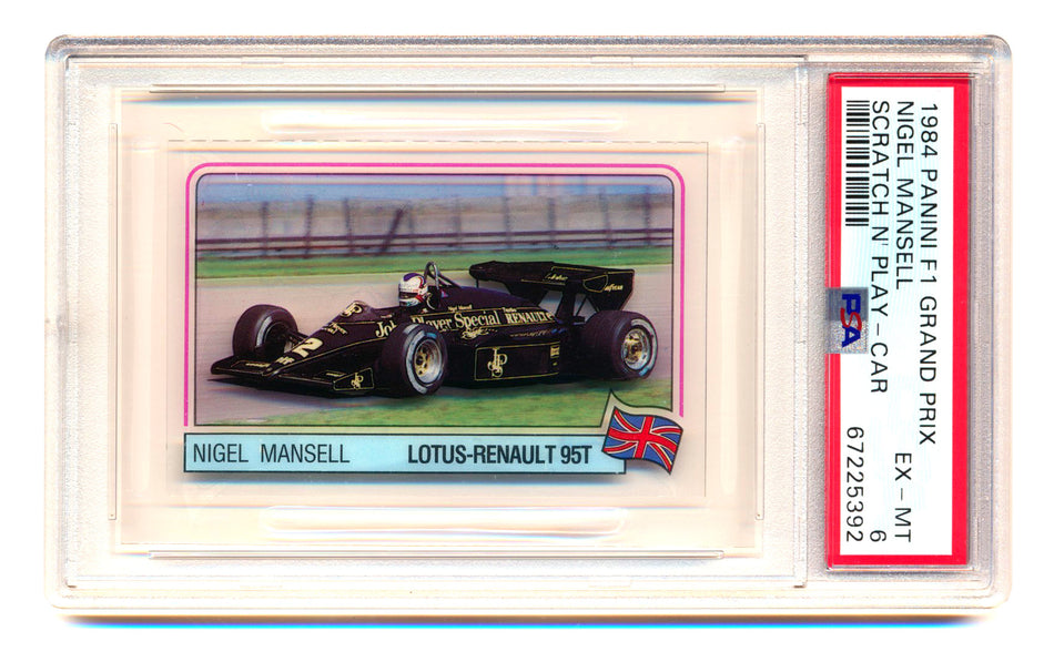 1984 Panini F1 Grand Prix Nigel Mansell RC Scratch N' Play Car PSA 6