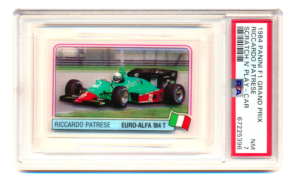 1984 Panini F1 Grand Prix Riccardo Patrese Scratch N' Play Car PSA 7