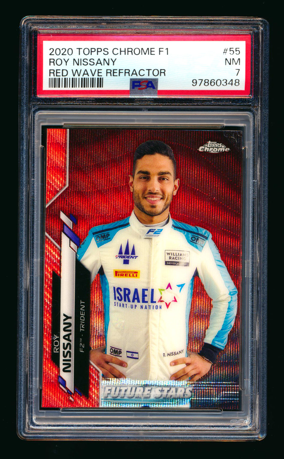 2020 Topps Chrome F1 #55 Roy Nissany RC Red Wave Refractor #5/5 PSA 7 (Last #!)