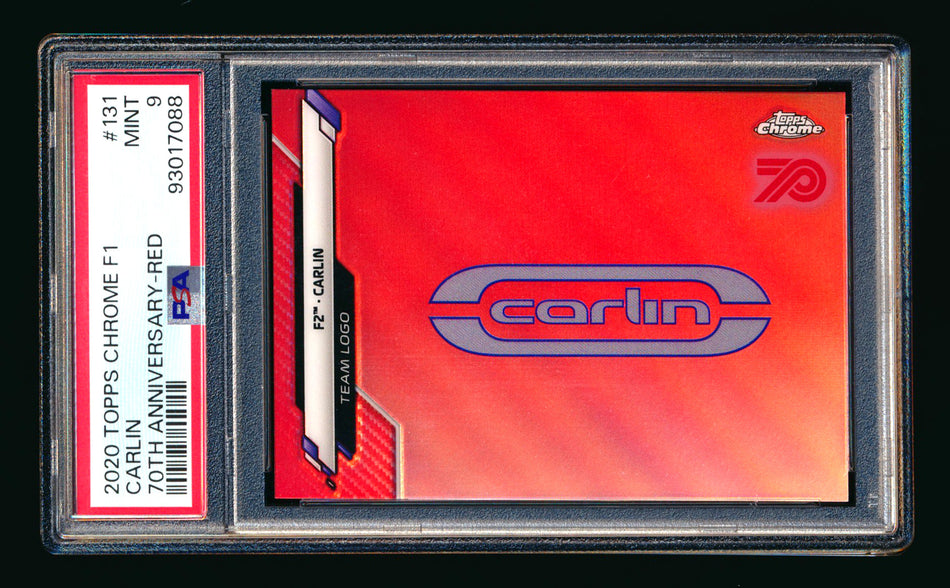 2020 Topps Chrome F1 #131 Carlin Logo RC 70th Anniversary Red Refractor PSA 9