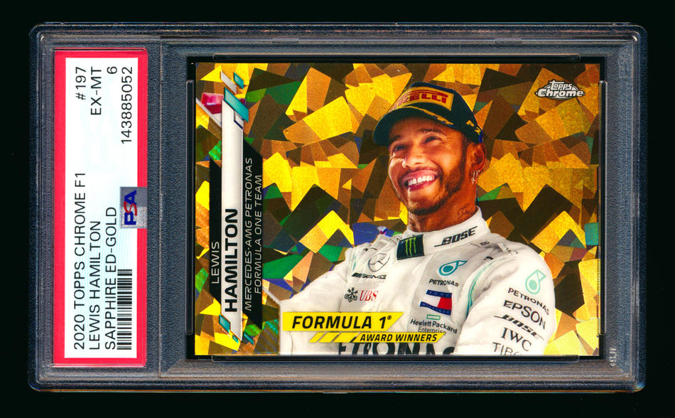 2020 Topps Chrome Sapphire F1 #197 Lewis Hamilton RC Gold Refractor #31/50 PSA 6