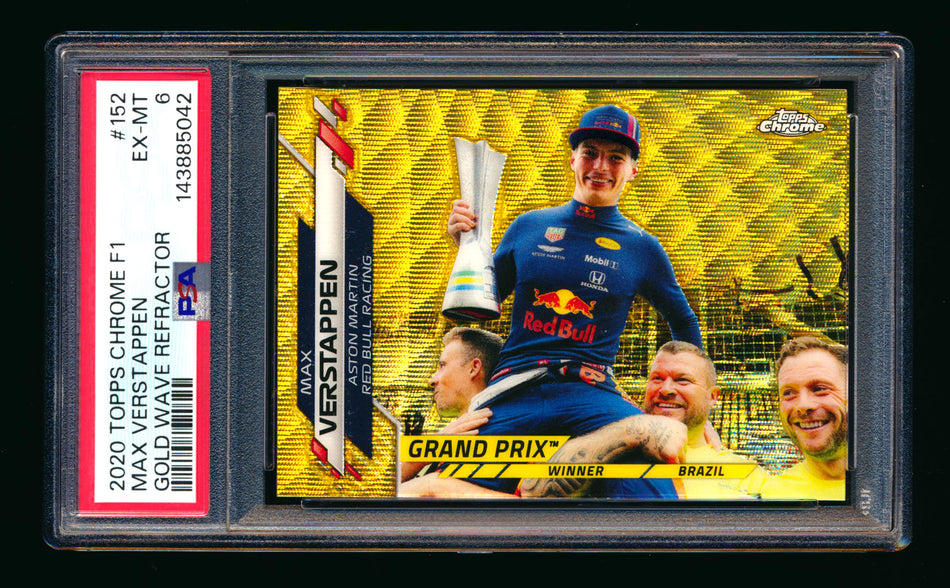 2020 Topps Chrome F1 #152 Max Verstappen RC Gold Wave Refractor #11/50 PSA 6