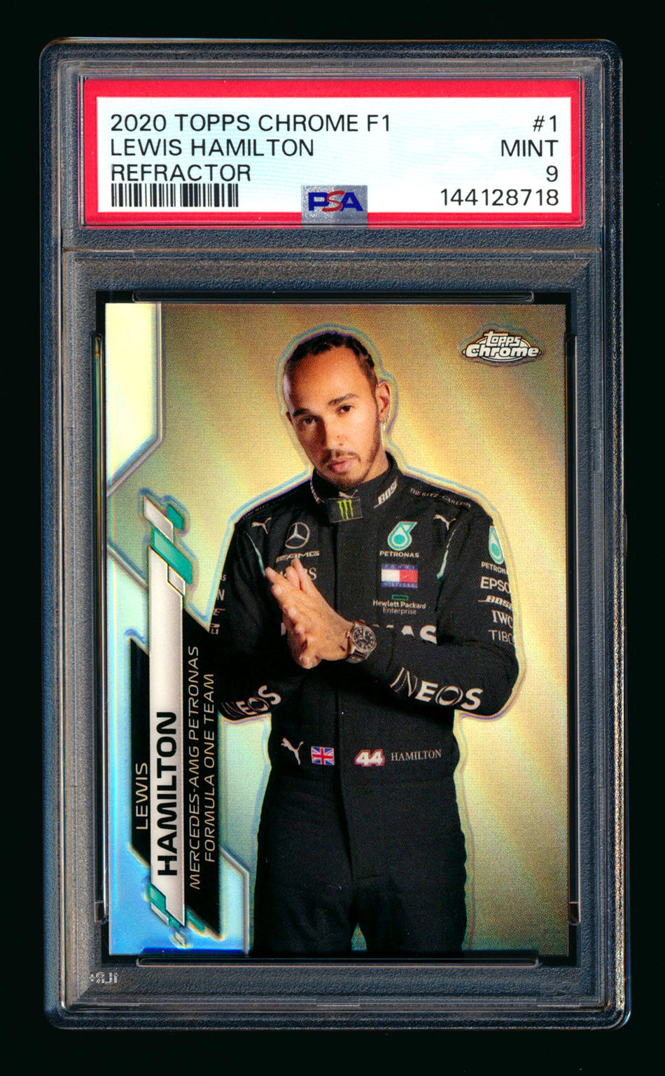2020 Topps Chrome F1 #1 Lewis Hamilton RC Refractor Portrait PSA 9 ** (SOLD eBay - $995.00 - 5/29/2026) **
