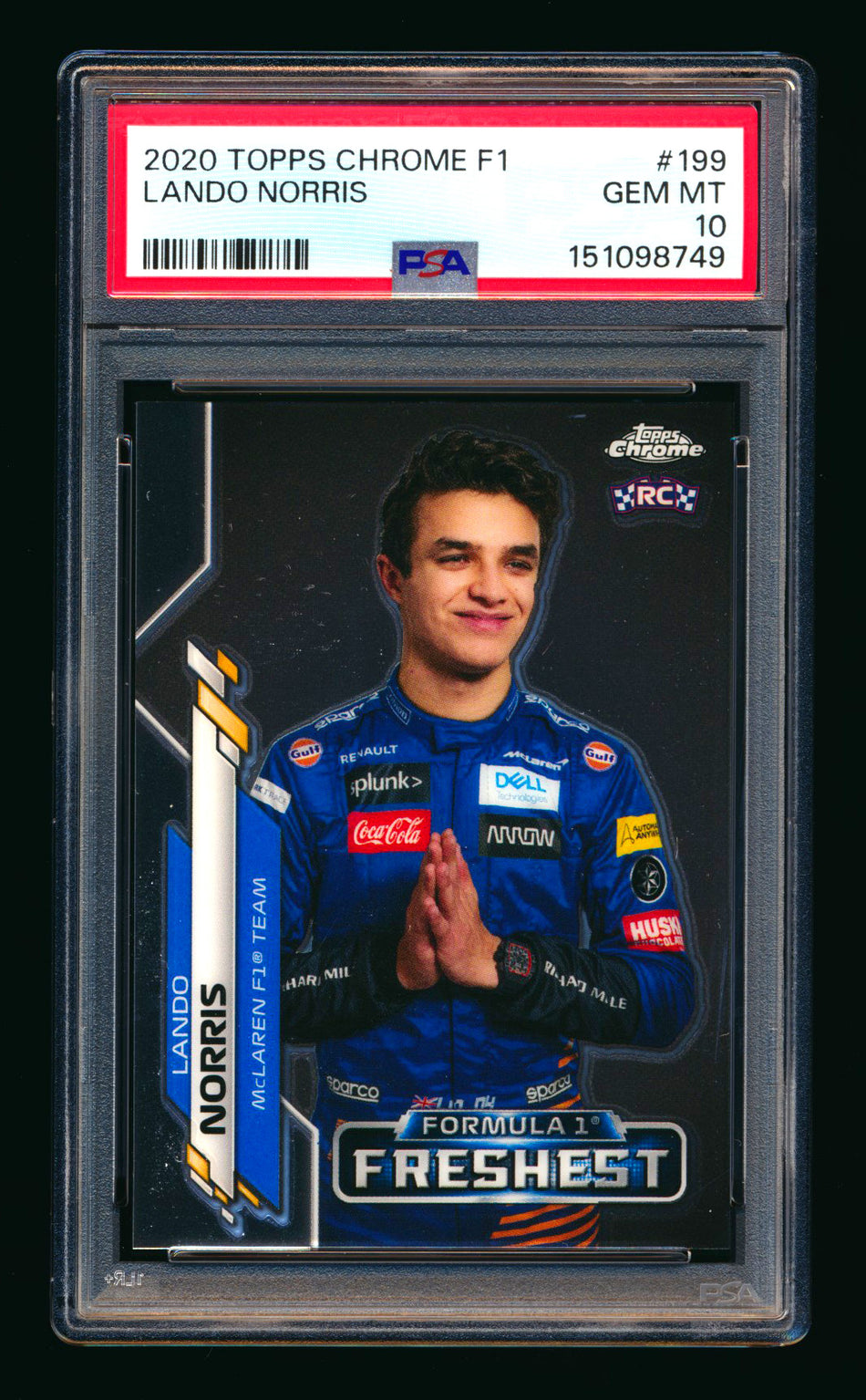 2020 Topps Chrome F1 #199 Lando Norris RC Freshest PSA 10
