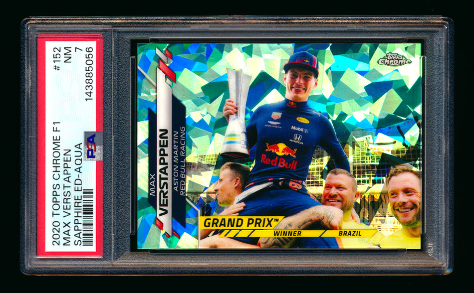 2020 Topps Chrome Sapphire F1 #152 Max Verstappen RC Aqua Refractor #42/99 PSA 7 ** (SOLD eBay - $107.10 - 5/19/2026) **