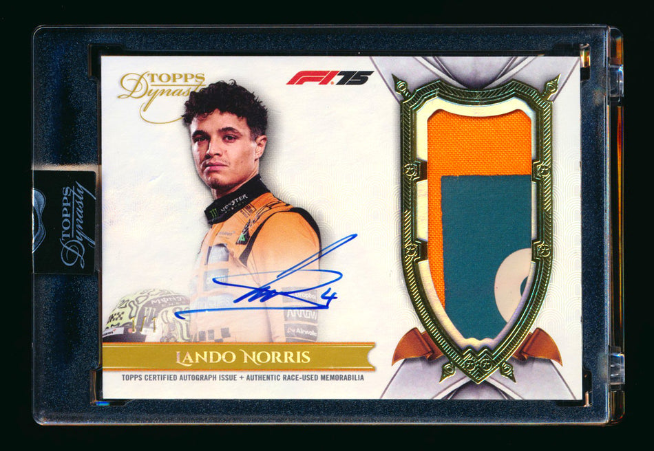 2025 Topps Dynasty F1 #DAP-LNOVI Lando Norris Gold Patch Autograph #1/1