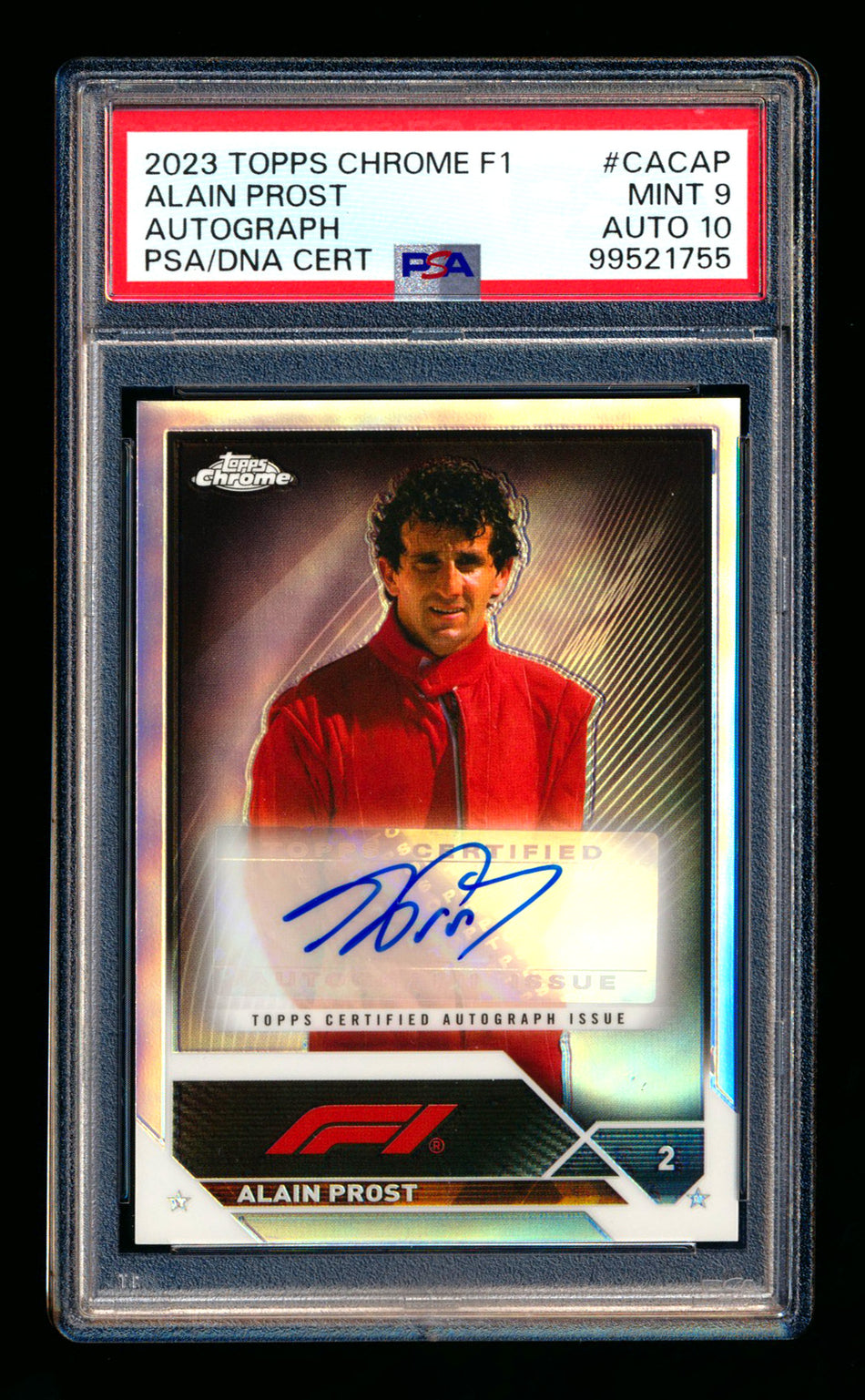 2023 Topps Chrome F1 #CAC-AP Alain Prost 1ST Year Refractor Autograph PSA 9 DNA 10