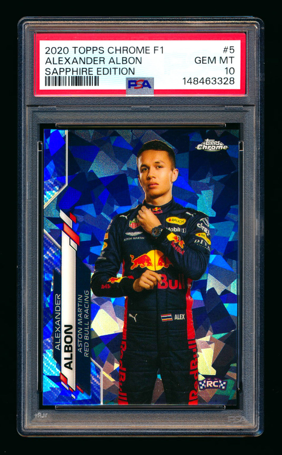 2020 Topps Chrome Sapphire F1 #5 Alexander Albon RC Refractor Portrait PSA 10