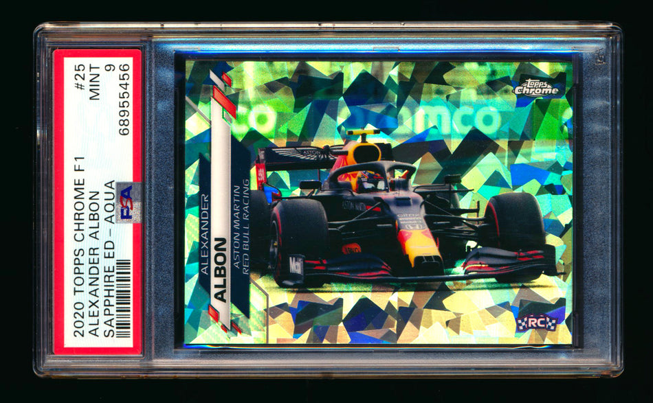 2020 Topps Chrome Sapphire F1 #25 Alexander Albon RC Aqua Refractor #31/99 PSA 9 ** (SOLD - $59.00 - 1/21/2025) **