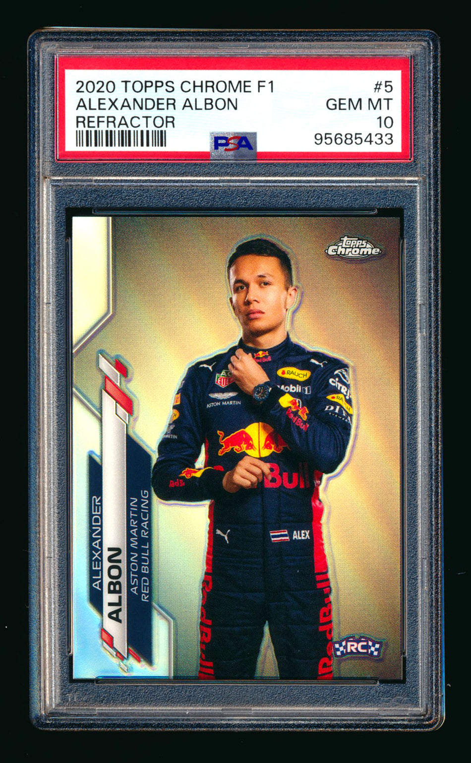 2020 Topps Chrome F1 #5 Alexander Albon RC Refractor Portrait PSA 10
