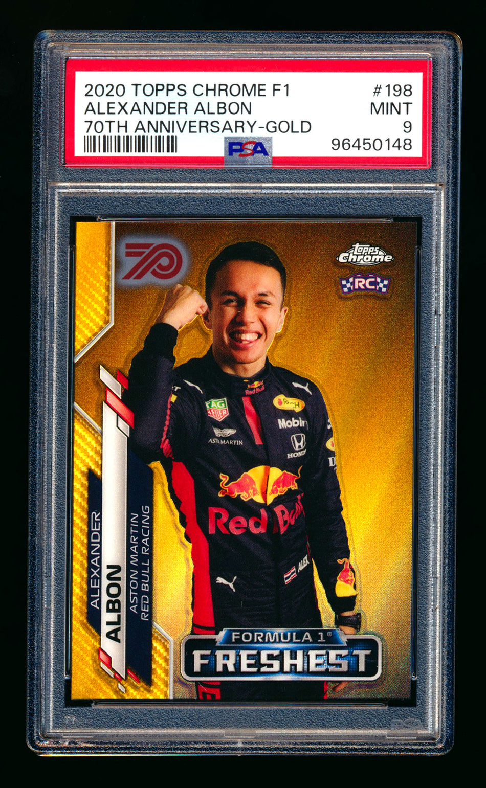 2020 Topps Chrome F1 #198 Alexander Albon RC 70th Anniversary Gold Refractor PSA 9 ** (SOLD WCCS - $45.00 - 8/23/2025) **