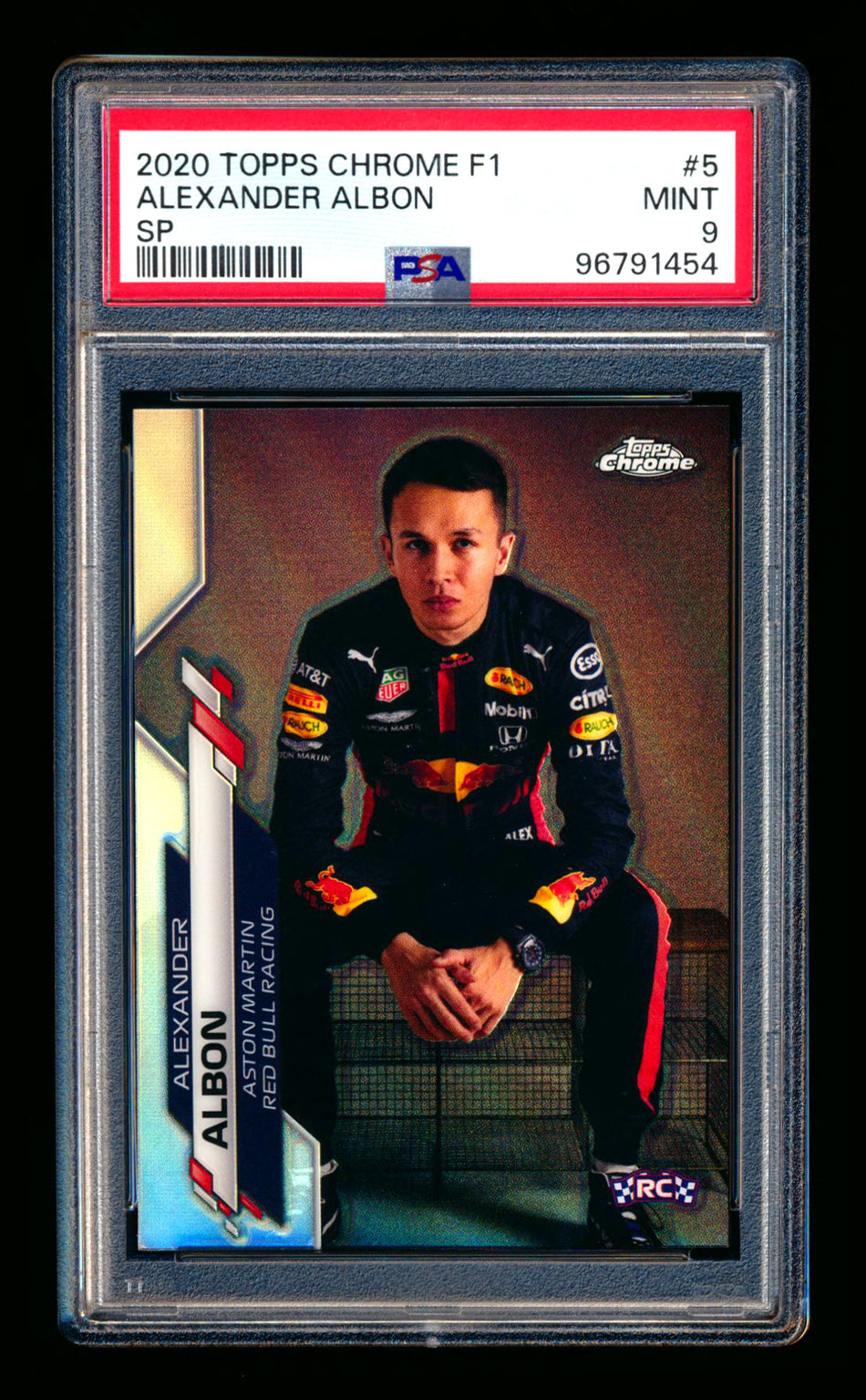 2020 Topps Chrome F1 #5 Alexander Albon RC Refractor Image Variation SP PSA 9