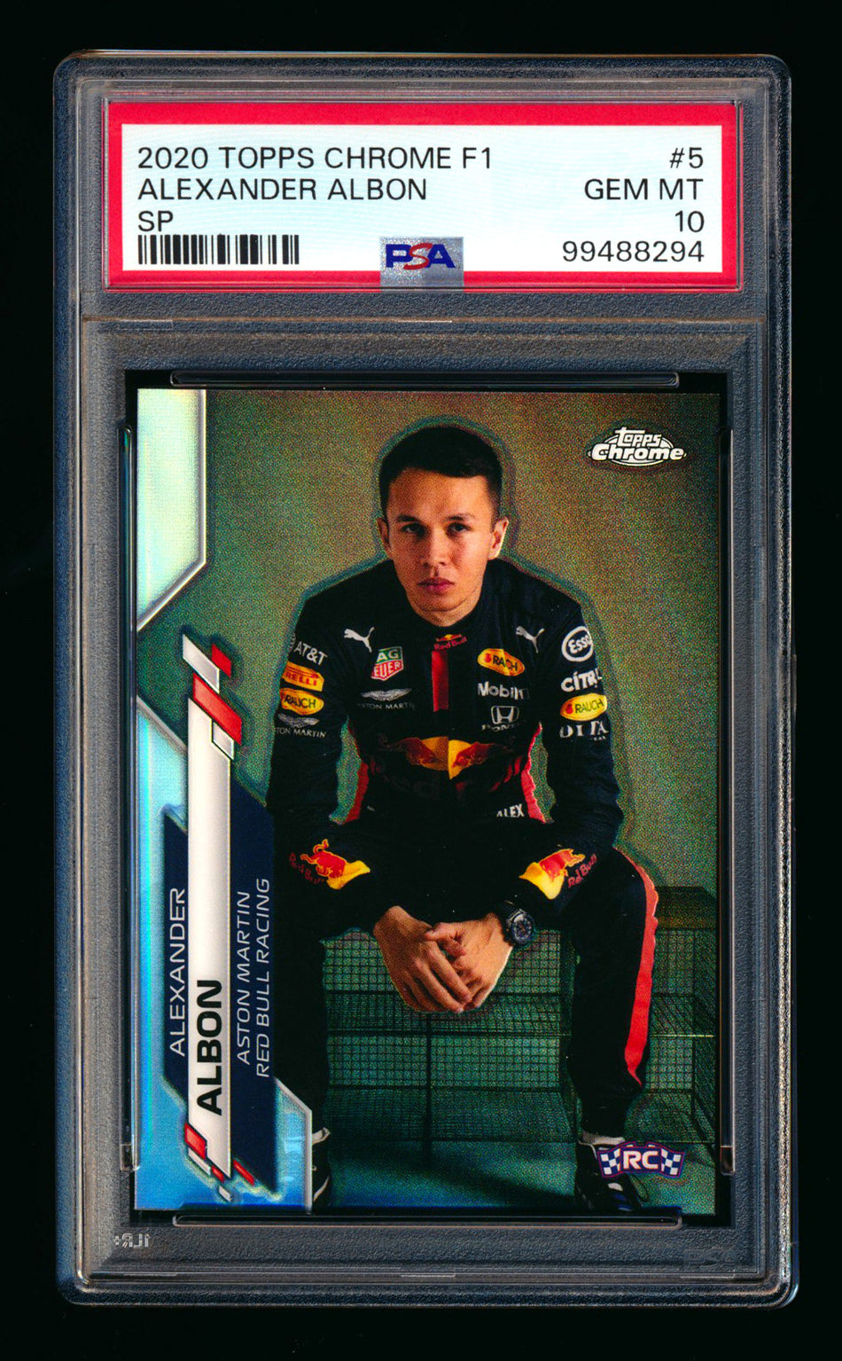 2020 Topps Chrome F1 #5 Alexander Albon RC Refractor Image Variation SP PSA 10