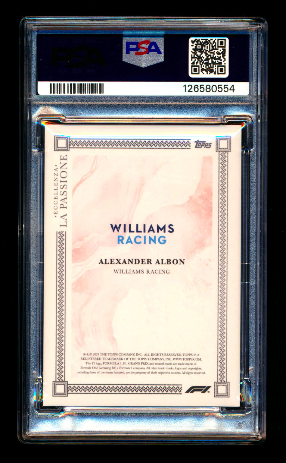 2023 Topps Eccellenza F1 La Passione Alexander Albon Red Parallel #04/10 PSA 10 - POP 1!