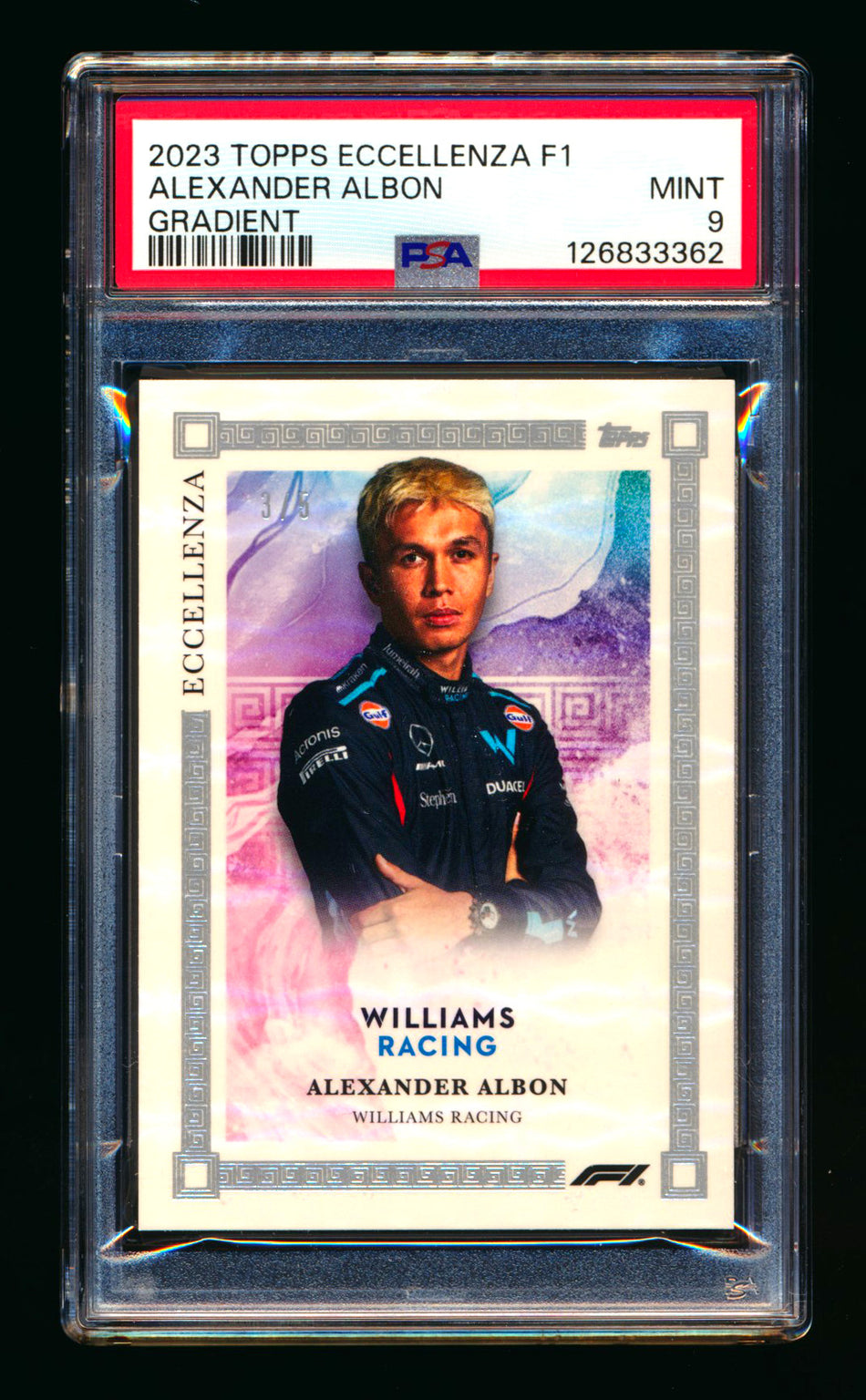 2023 Topps Eccellenza F1 Alexander Albon Gradient Parallel #3/5 PSA 9