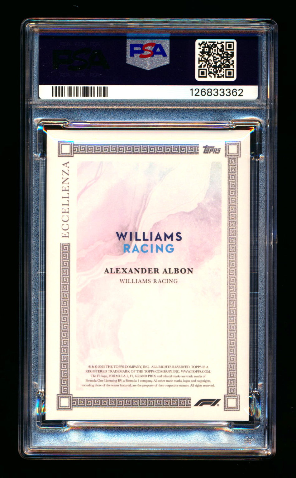 2023 Topps Eccellenza F1 Alexander Albon Gradient Parallel #3/5 PSA 9