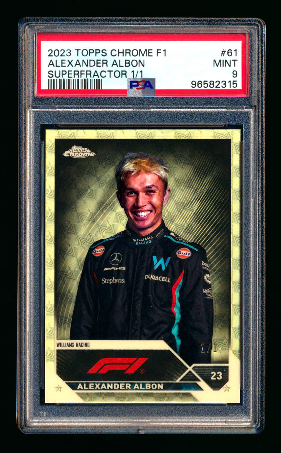 2023 Topps Chrome F1 #61 Alexander Albon Superfractor Portrait #1/1 PSA 9 ** (SOLD - $900.00 - 1/4/2025) **