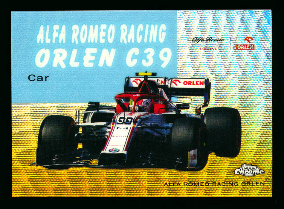 2020 Topps Chrome F1 1954 World on Wheels #54W-23 Alfa Romeo Racing Orlen C39 RC Gold Wave Refractor #18/50 (Ultimate Wishlist - Wish Granted!) ** (SOLD - $140.00 - 1/11/2025) **