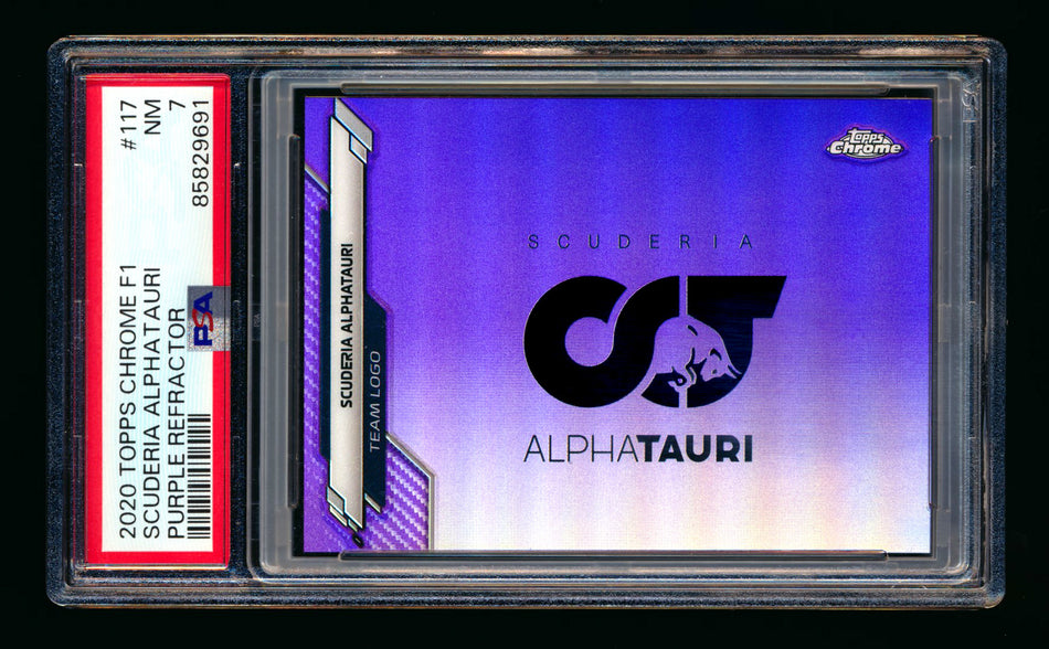 2020 Topps Chrome F1 #117 Scuderia Alphatauri Team Logo RC Purple Refractor #290/399 PSA 7 ** (SOLD - $17.00 - 12/19/2024) **