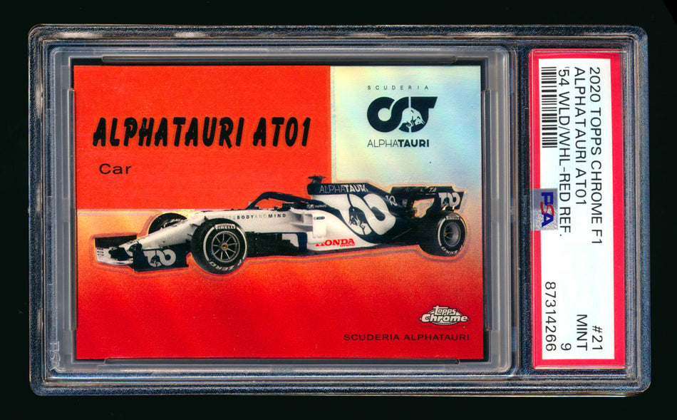 2020 Topps Chrome F1 1954 World on Wheels #54W-21 AlphaTauri AT01 RC Red Refractor #1/5 PSA 9 (First #!)