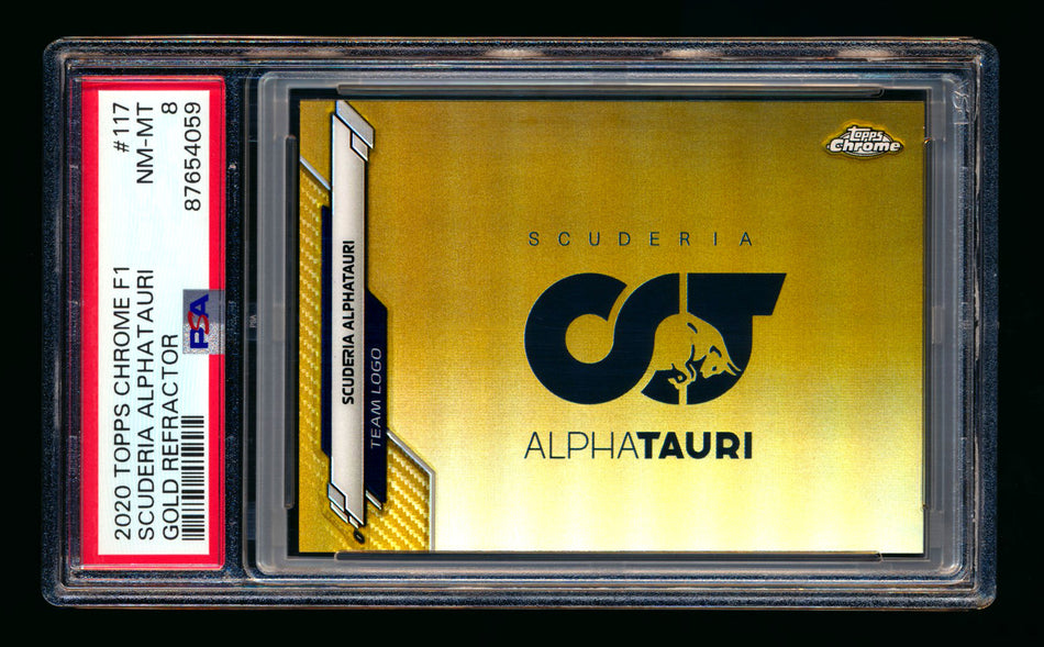 2020 Topps Chrome F1 #117 Scuderia Alphatauri Team Logo RC Gold Refractor #19/50 PSA 8