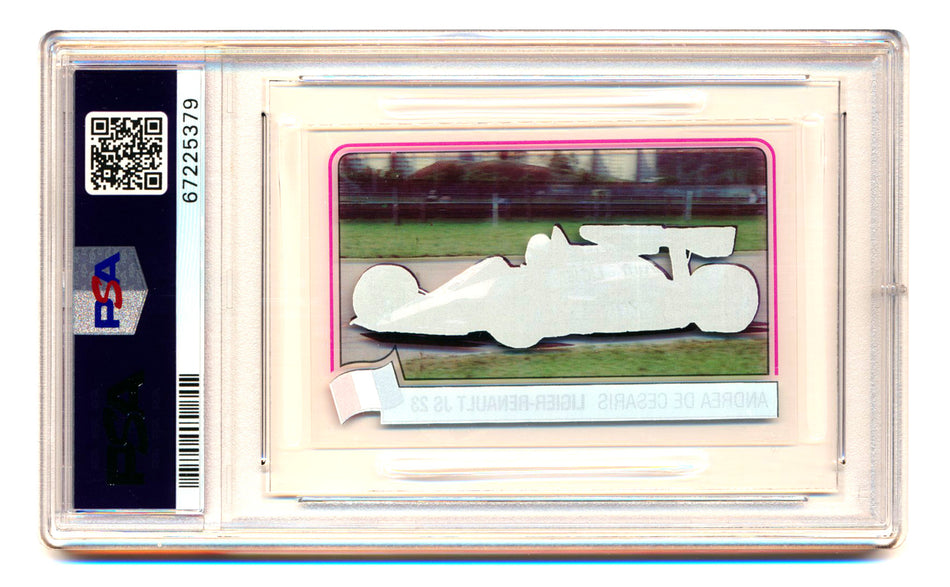 1984 Panini F1 Grand Prix Andrea De Cesaris Scratch N' Play Car PSA 6