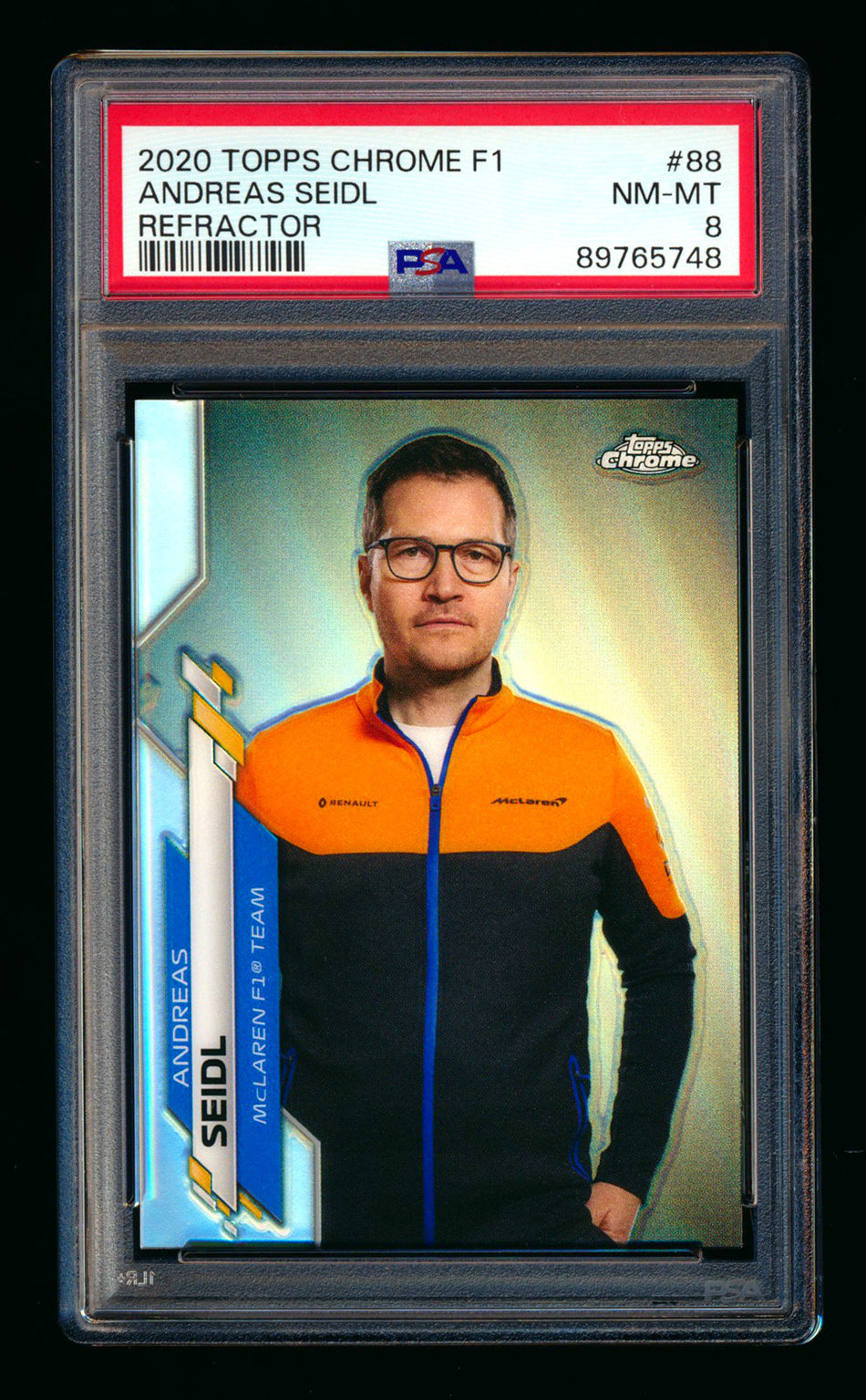 2020 Topps Chrome F1 #88 Andreas Seidl RC Refractor PSA 8