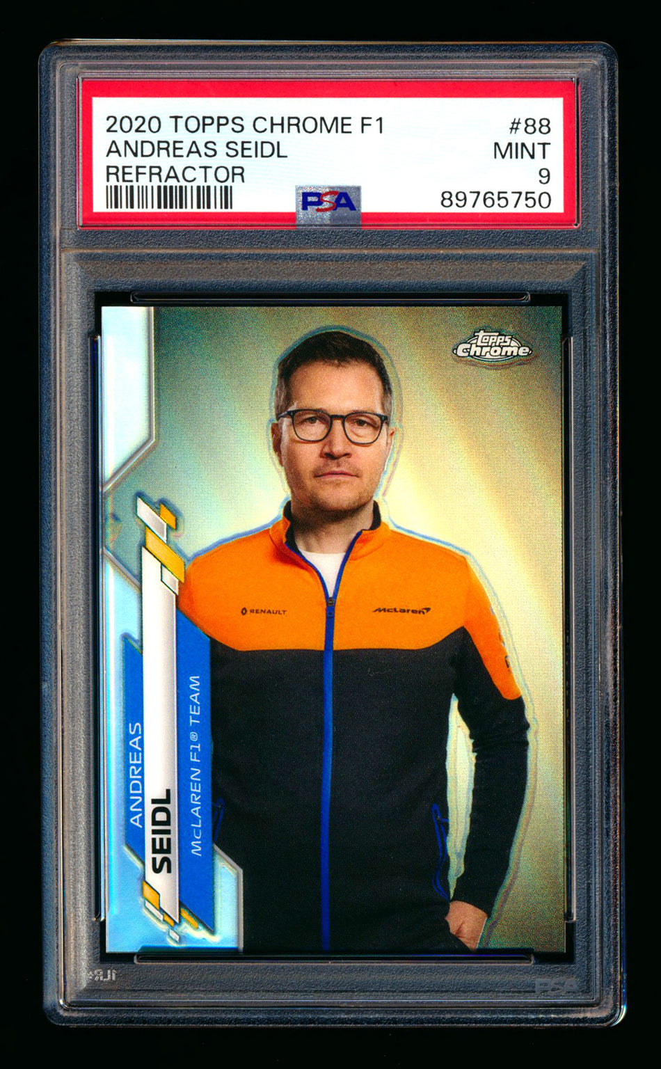 2020 Topps Chrome F1 #88 Andreas Seidl RC Refractor PSA 9