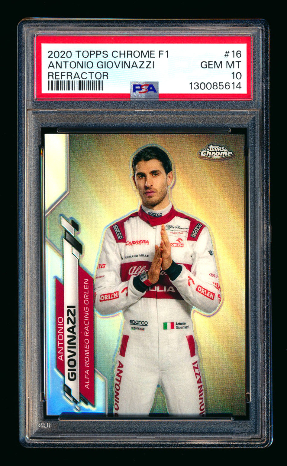 2020 Topps Chrome F1 #16 Antonio Giovinazzi RC Refractor Portrait PSA 10 ** (SOLD - $279.00 - 4/11/2026) **