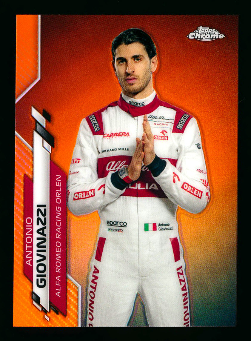 2020 Topps Chrome F1 #16 Antonio Giovinazzi RC Orange Refractor Portrait #07/25 (Ultimate Wishlist - Wish Granted!) ** (SOLD - $100.00 - 11/20/2024) **