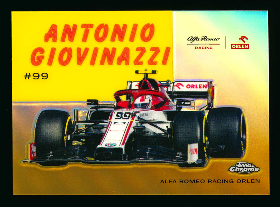 2020 Topps Chrome F1 1954 World on Wheels #54W-13 Antonio Giovinazzi RC Gold Refractor #39/50 (Ultimate Wishlist - Wish Granted!) ** (SOLD - $160.00 - 1/11/2025) **