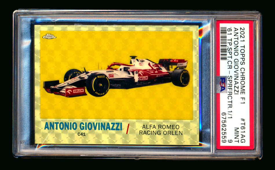 2021 Topps Chrome F1 1961 Sports Cars #T61-AG Antonio Giovinazzi Superfractor #1/1 PSA 9 ** (SOLD - $250.00 - 12/21/2024) **