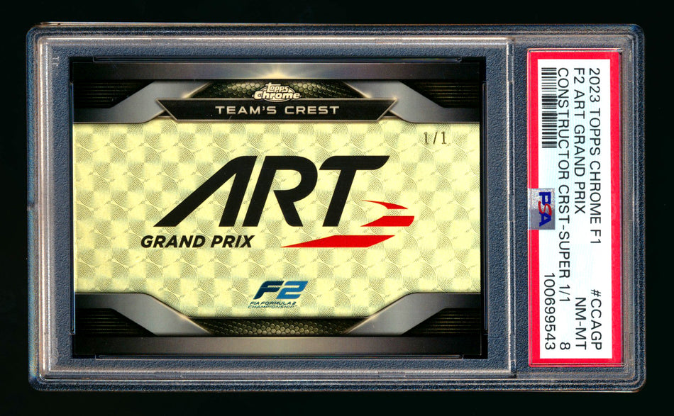 2023 Topps Chrome F1 Constructor's Crest #CC-AGP Art Grand Prix Team Logo Superfractor #1/1 PSA 8 ** (SOLD eBay - $595.00 - 9/25/2025) **
