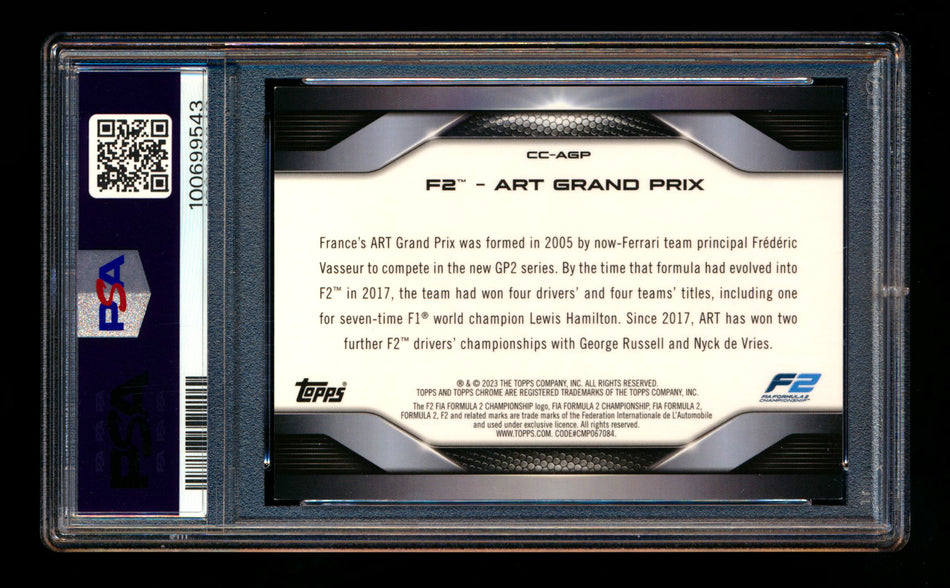 2023 Topps Chrome F1 Constructor's Crest #CC-AGP Art Grand Prix Team Logo Superfractor #1/1 PSA 8 ** (SOLD eBay - $595.00 - 9/25/2025) **