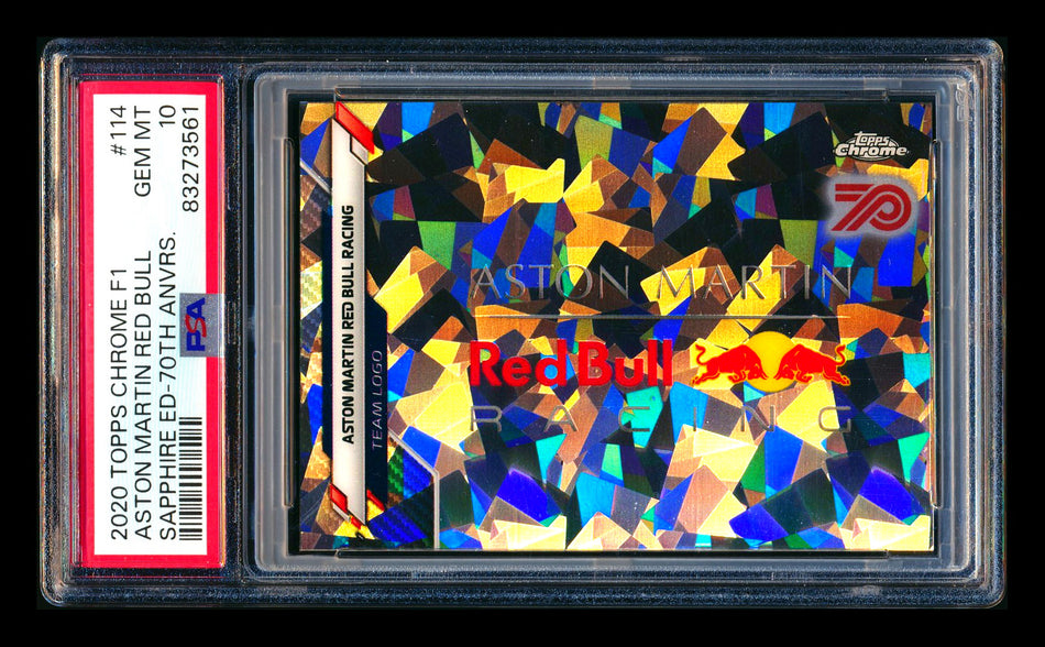 2020 Topps Chrome Sapphire F1 #114 Aston Martin Red Bull Team Logo RC 70th Silver Refractor #39/70 PSA 10