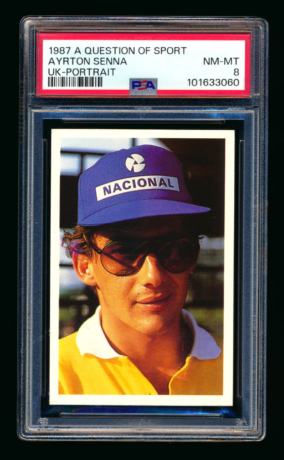1987 A Question of Sport UK Ayrton Senna RC Portrait PSA 8