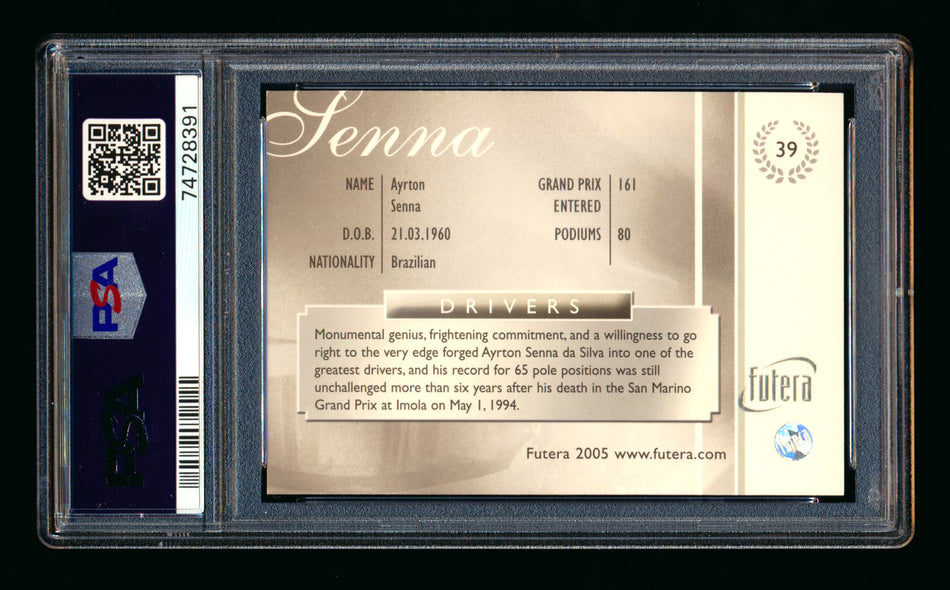 2005 Futera Grand Prix #39 Ayrton Senna RC Drivers PSA 9