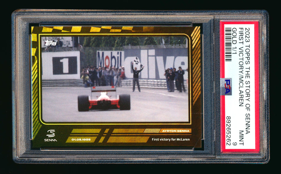 2023 Topps Now F1 The Story of Senna #16 Ayrton Senna Gold #1/1 PSA 9