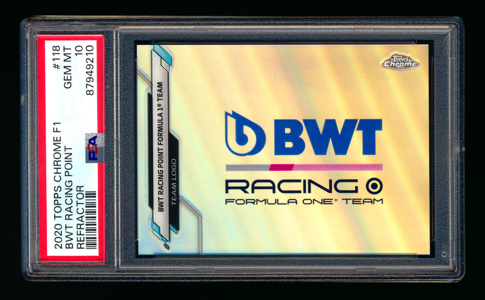 2020 Topps Chrome F1 #118 BWT Racing Point Team Logo RC Refractor PSA 10 ** (SOLD - $99.00 - 11/2/2024) **