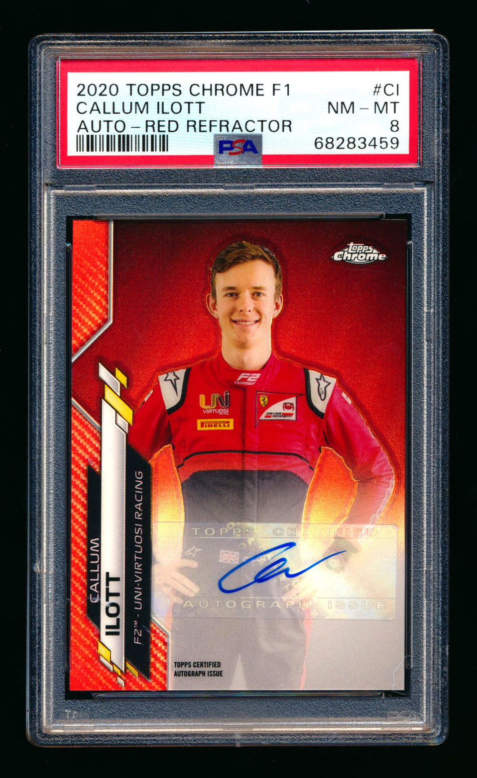 2020 Topps Chrome F1 #F1A-CI Callum Ilott RC Red Refractor Autograph #4/5 PSA 8 ** (SOLD - $1,700.00 - 10/15/2025) **