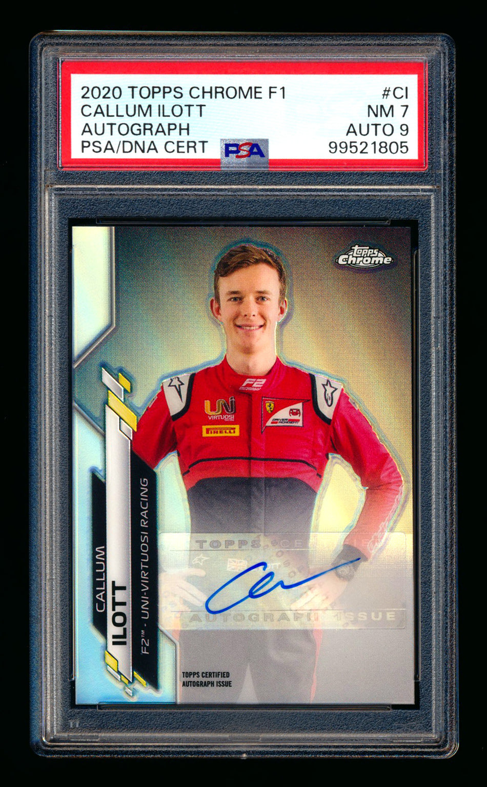 2020 Topps Chrome F1 #F1A-CI Callum Ilott RC Refractor Autograph #118/566 PSA 7 DNA 9