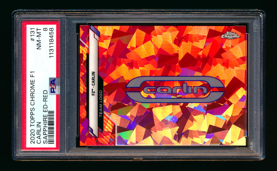 2020 Topps Chrome Sapphire F1 #131 Carlin Team Logo RC Red Refractor #4/5 PSA 8